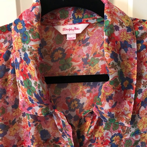 Simply Be Gorgeous sheer Floral high low hem Tunic - Picture 2 of 8